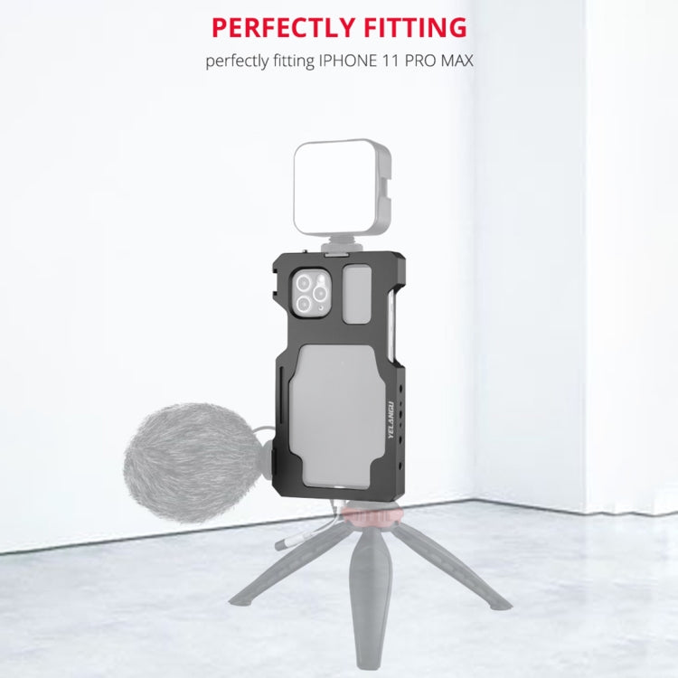 For iPhone 11 Pro Max YELANGU C23 Video Camera Cage Stabilizer with PC Case (Black) - iPhone 11 Pro Max Cases by YELANGU | Online Shopping UK | buy2fix