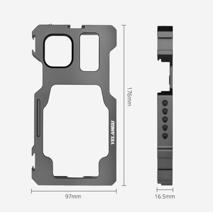 For iPhone 11 Pro Max YELANGU C23 Video Camera Cage Stabilizer with PC Case (Black) - iPhone 11 Pro Max Cases by YELANGU | Online Shopping UK | buy2fix