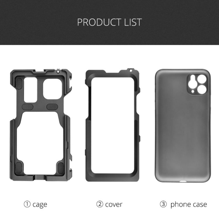 For iPhone 11 Pro Max YELANGU C23 Video Camera Cage Stabilizer with PC Case (Black) - iPhone 11 Pro Max Cases by YELANGU | Online Shopping UK | buy2fix