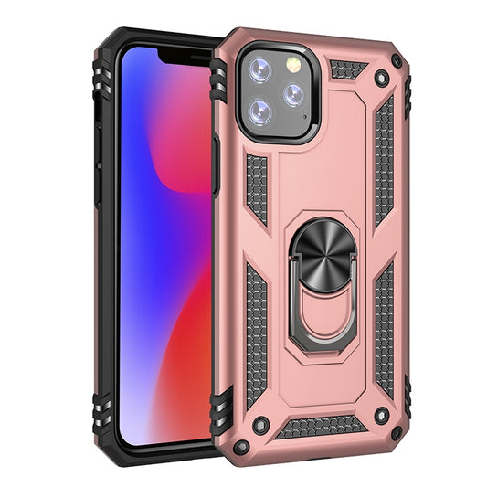 Armor Shockproof TPU + PC Protective Case for iPhone 11 Pro Max, with 360 Degree Rotation Holder(Rose Gold) by buy2fix
