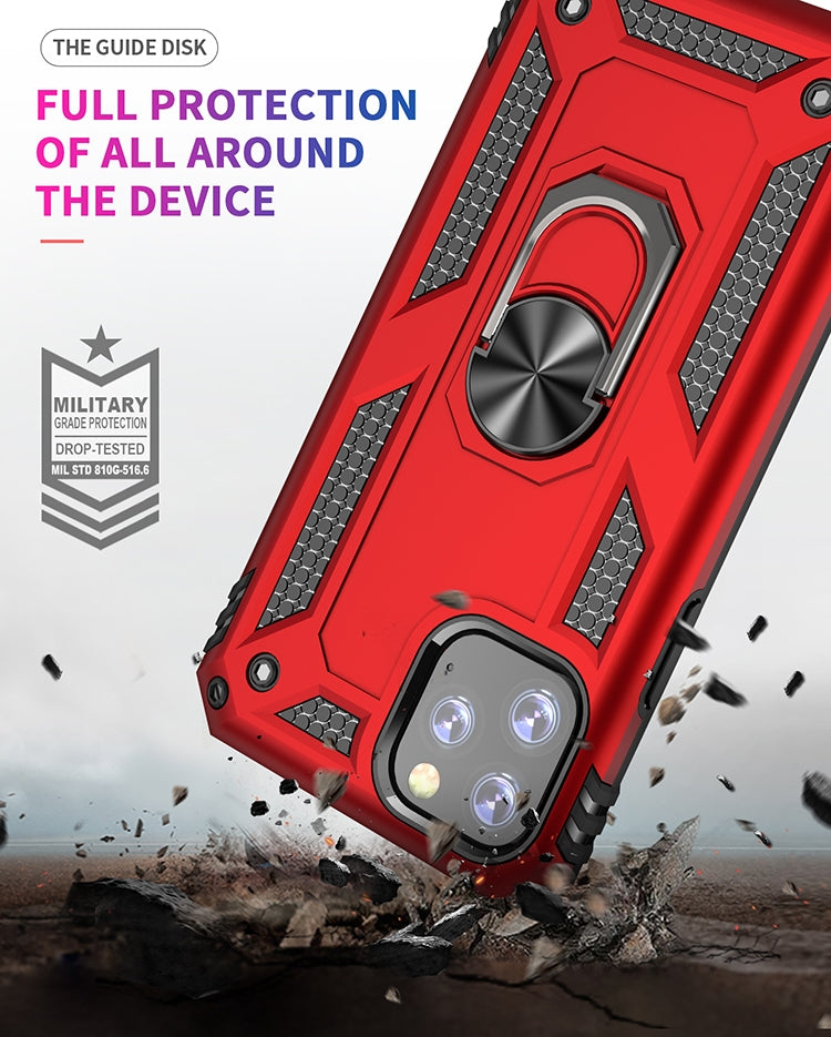 Armor Shockproof TPU + PC Protective Case for iPhone 11 Pro Max, with 360 Degree Rotation Holder(Red) by buy2fix