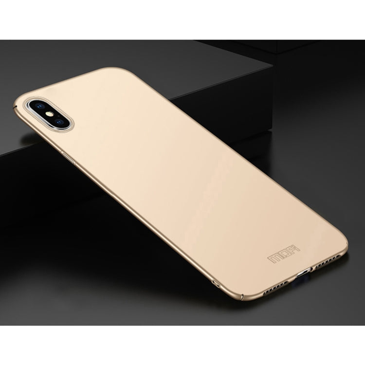 For iPhone XS Max MOFI Frosted PC Ultra-thin Full Coverage Protective Case (Gold) - More iPhone Cases by MOFI | Online Shopping UK | buy2fix