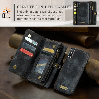 For iPhone XS Max CaseMe Detachable Multifunctional Horizontal Flip Leather Case with Card Slot & Holder & Zipper Wallet & Photo Frame (Black) - More iPhone Cases by CaseMe | Online Shopping UK | buy2fix