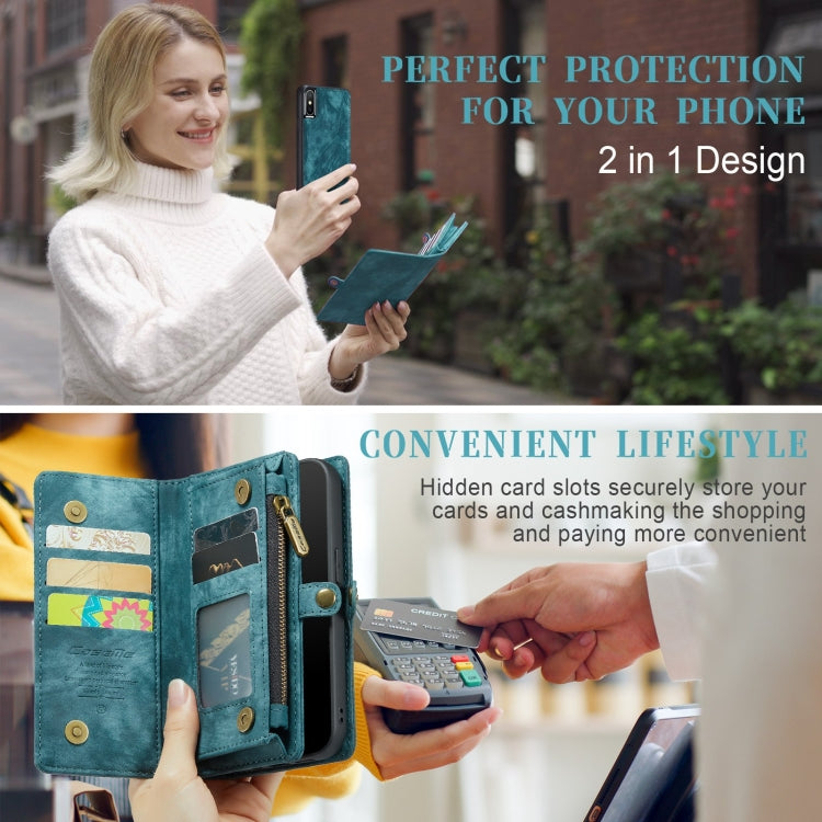 For iPhone XS Max CaseMe Detachable Multifunctional Horizontal Flip Leather Case with Card Slot & Holder & Zipper Wallet & Photo Frame (Blue) - More iPhone Cases by CaseMe | Online Shopping UK | buy2fix