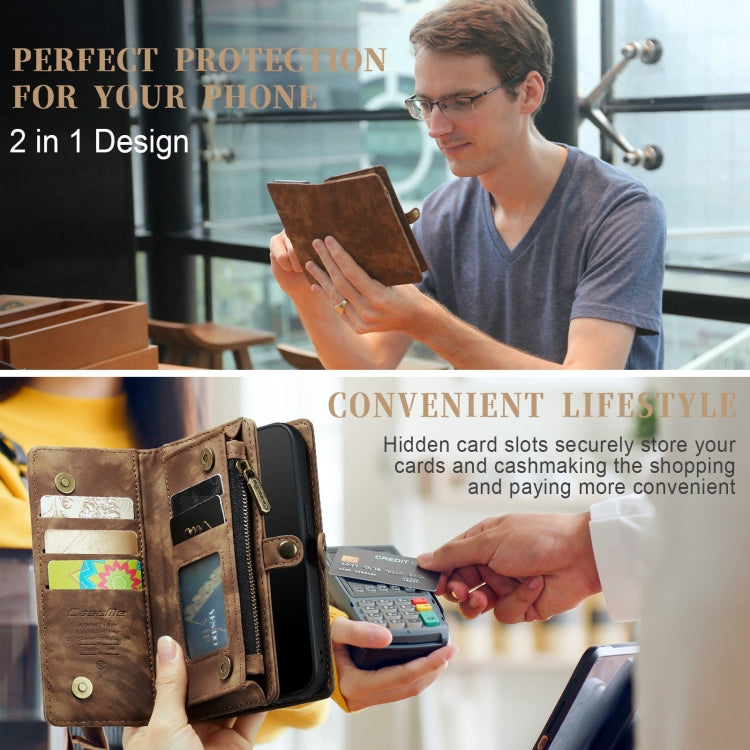 For iPhone XS Max CaseMe Detachable Multifunctional Horizontal Flip Leather Case with Card Slot & Holder & Zipper Wallet & Photo Frame (Brown) - More iPhone Cases by CaseMe | Online Shopping UK | buy2fix