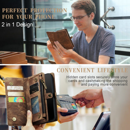 For iPhone XS Max CaseMe Detachable Multifunctional Horizontal Flip Leather Case with Card Slot & Holder & Zipper Wallet & Photo Frame (Brown) - More iPhone Cases by CaseMe | Online Shopping UK | buy2fix