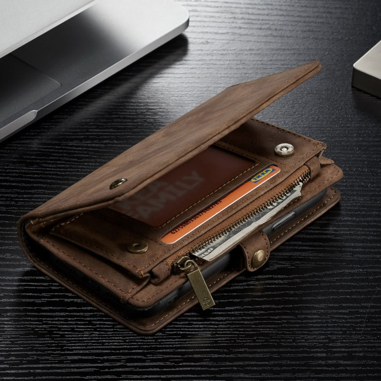 For iPhone XS Max CaseMe Detachable Multifunctional Horizontal Flip Leather Case with Card Slot & Holder & Zipper Wallet & Photo Frame (Brown) - More iPhone Cases by CaseMe | Online Shopping UK | buy2fix
