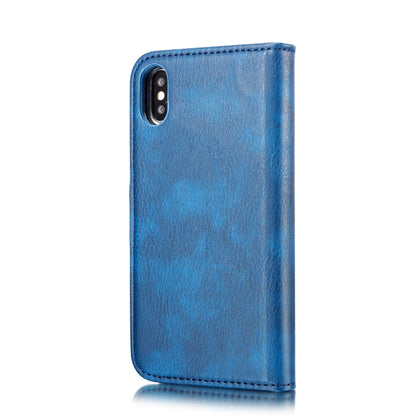 For iPhone XS Max DG.MING Crazy Horse Texture Flip Detachable Magnetic Leather Case with Holder & Card Slots & Wallet (Blue) - More iPhone Cases by DG.MING | Online Shopping UK | buy2fix
