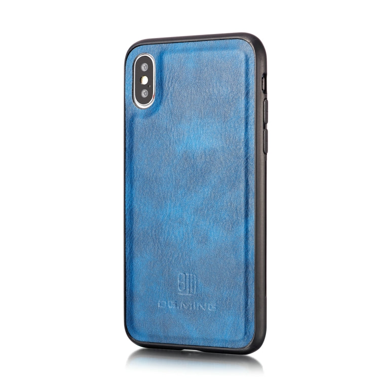 For iPhone XS Max DG.MING Crazy Horse Texture Flip Detachable Magnetic Leather Case with Holder & Card Slots & Wallet (Blue) - More iPhone Cases by DG.MING | Online Shopping UK | buy2fix
