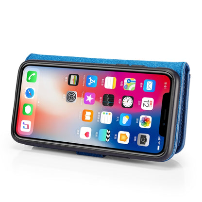 For iPhone XS Max DG.MING Crazy Horse Texture Flip Detachable Magnetic Leather Case with Holder & Card Slots & Wallet (Blue) - More iPhone Cases by DG.MING | Online Shopping UK | buy2fix