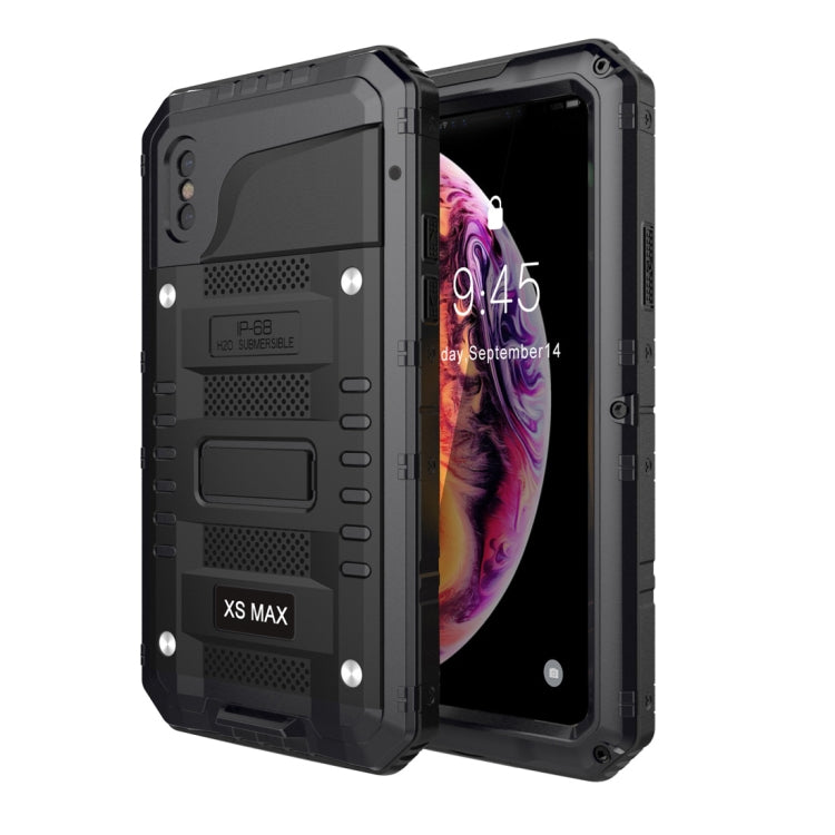 For iPhone XS Max Waterproof Dustproof Shockproof Zinc Alloy + Silicone Case (Black) - More iPhone Cases by buy2fix | Online Shopping UK | buy2fix