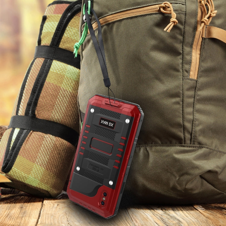For iPhone XS Max Waterproof Dustproof Shockproof Zinc Alloy + Silicone Case (Red) - More iPhone Cases by buy2fix | Online Shopping UK | buy2fix
