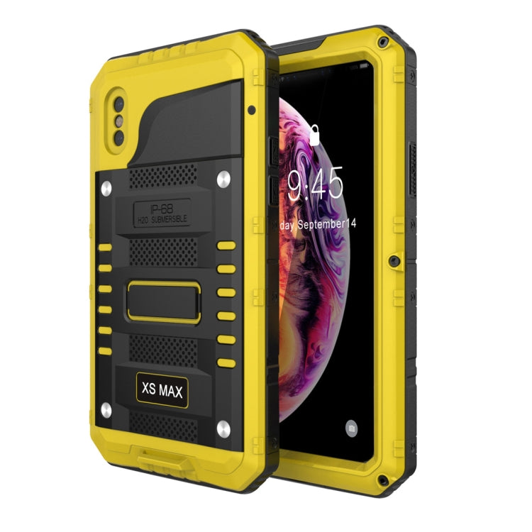 For iPhone XS Max Waterproof Dustproof Shockproof Zinc Alloy + Silicone Case (Yellow) - More iPhone Cases by buy2fix | Online Shopping UK | buy2fix