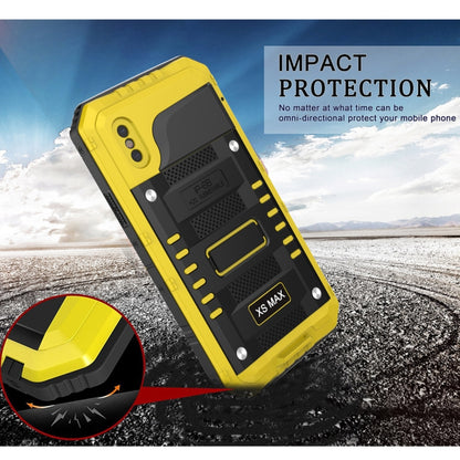 For iPhone XS Max Waterproof Dustproof Shockproof Zinc Alloy + Silicone Case (Yellow) - More iPhone Cases by buy2fix | Online Shopping UK | buy2fix