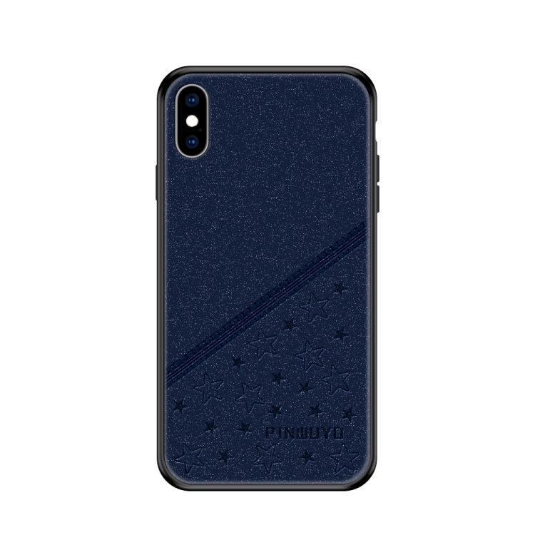 For iPhone XS Max PINWUYO Full Coverage Waterproof Shockproof PC+TPU+PU Case (Blue) - More iPhone Cases by PINWUYO | Online Shopping UK | buy2fix