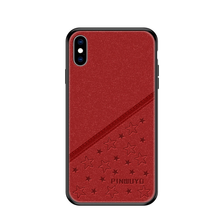 For iPhone XS Max PINWUYO Full Coverage Waterproof Shockproof PC+TPU+PU Case (Red) - More iPhone Cases by PINWUYO | Online Shopping UK | buy2fix