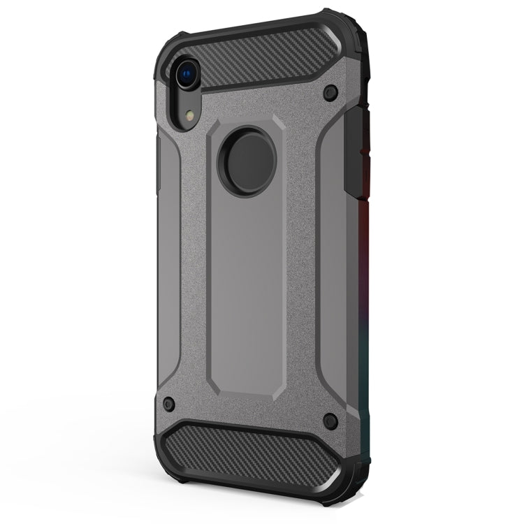 For iPhone XR TPU + PC Armor Combination Back Cover Case (Grey) by buy2fix