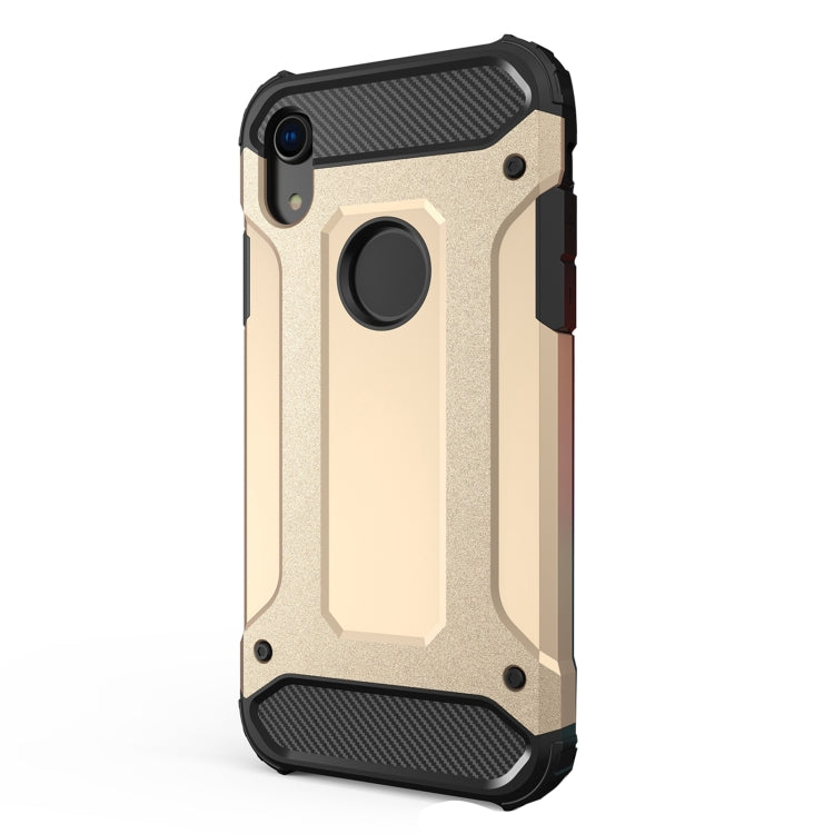 For iPhone XR TPU + PC Armor Combination Back Cover Case (Gold) by buy2fix