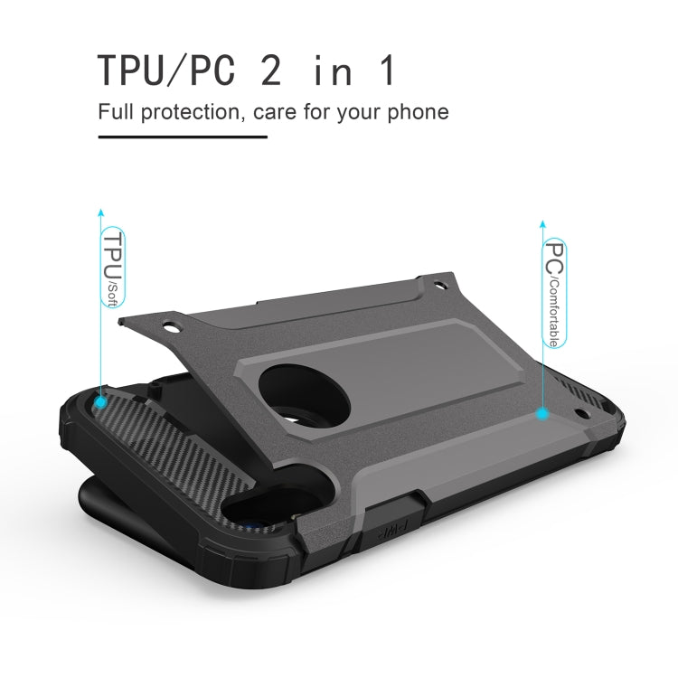 For iPhone XR TPU + PC Armor Combination Back Cover Case (Grey) by buy2fix