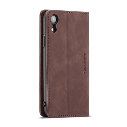 For iPhone XR CaseMe-013 Multifunctional Retro Frosted Horizontal Flip Leather Case with Card Slot & Holder & Wallet(Coffee) by CaseMe