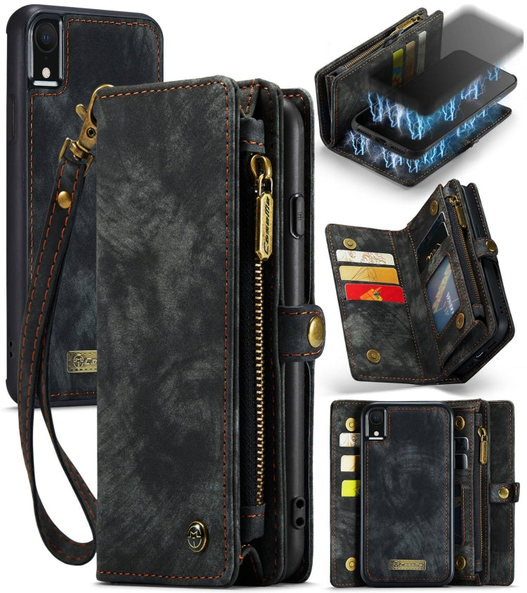 For iPhone XR CaseMe Detachable Multifunctional Horizontal Flip Leather Case with Card Slot & Holder & Zipper Wallet & Photo Frame (Black) - More iPhone Cases by CaseMe | Online Shopping UK | buy2fix