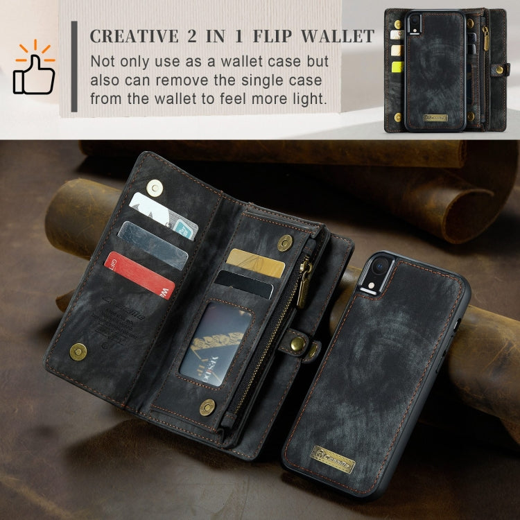 For iPhone XR CaseMe Detachable Multifunctional Horizontal Flip Leather Case with Card Slot & Holder & Zipper Wallet & Photo Frame (Black) - More iPhone Cases by CaseMe | Online Shopping UK | buy2fix