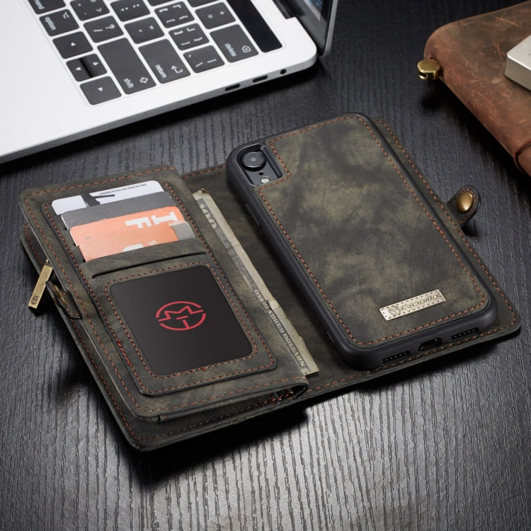For iPhone XR CaseMe Detachable Multifunctional Horizontal Flip Leather Case with Card Slot & Holder & Zipper Wallet & Photo Frame (Black) - More iPhone Cases by CaseMe | Online Shopping UK | buy2fix