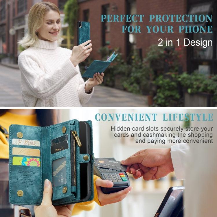 For iPhone XR CaseMe Detachable Multifunctional Horizontal Flip Leather Case with Card Slot & Holder & Zipper Wallet & Photo Frame (Blue) - More iPhone Cases by CaseMe | Online Shopping UK | buy2fix