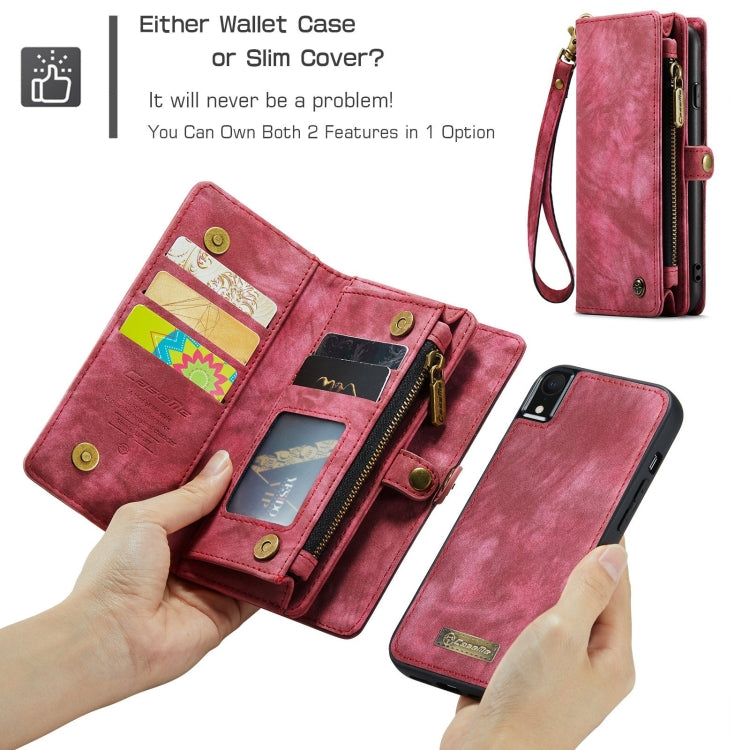 For iPhone XR CaseMe Detachable Multifunctional Horizontal Flip Leather Case with Card Slot & Holder & Zipper Wallet & Photo Frame (Red) - More iPhone Cases by CaseMe | Online Shopping UK | buy2fix