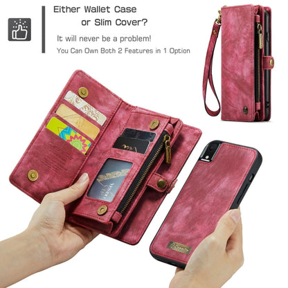 For iPhone XR CaseMe Detachable Multifunctional Horizontal Flip Leather Case with Card Slot & Holder & Zipper Wallet & Photo Frame (Red) - More iPhone Cases by CaseMe | Online Shopping UK | buy2fix