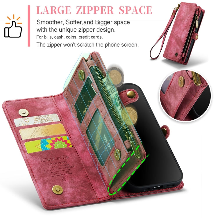 For iPhone XR CaseMe Detachable Multifunctional Horizontal Flip Leather Case with Card Slot & Holder & Zipper Wallet & Photo Frame (Red) - More iPhone Cases by CaseMe | Online Shopping UK | buy2fix