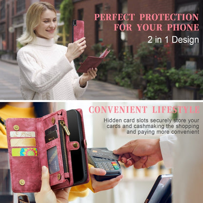 For iPhone XR CaseMe Detachable Multifunctional Horizontal Flip Leather Case with Card Slot & Holder & Zipper Wallet & Photo Frame (Red) - More iPhone Cases by CaseMe | Online Shopping UK | buy2fix