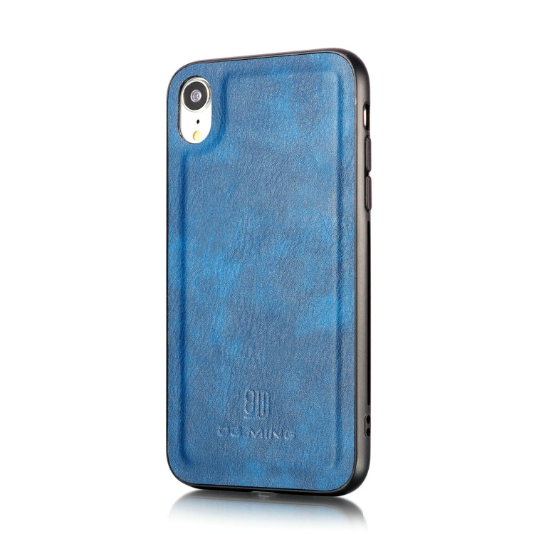 For iPhone XR DG.MING Crazy Horse Texture Flip Detachable Magnetic Leather Case with Holder & Card Slots & Wallet (Blue) - More iPhone Cases by DG.MING | Online Shopping UK | buy2fix