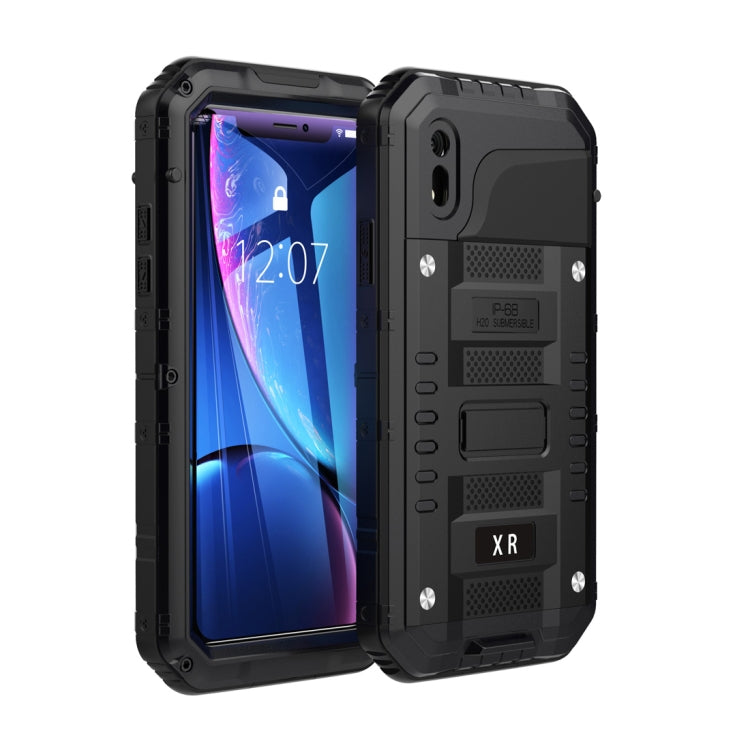 For iPhone XR Waterproof Dustproof Shockproof Zinc Alloy + Silicone Case (Black) - More iPhone Cases by buy2fix | Online Shopping UK | buy2fix