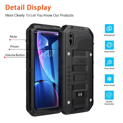 For iPhone XR Waterproof Dustproof Shockproof Zinc Alloy + Silicone Case (Black) - More iPhone Cases by buy2fix | Online Shopping UK | buy2fix