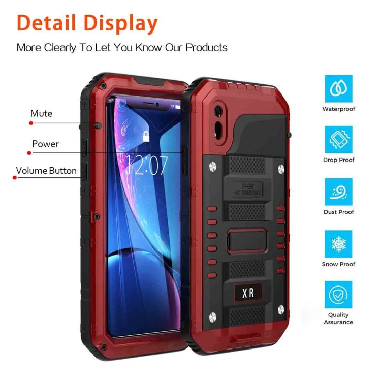 For iPhone XR Waterproof Dustproof Shockproof Zinc Alloy + Silicone Case (Red) - More iPhone Cases by buy2fix | Online Shopping UK | buy2fix