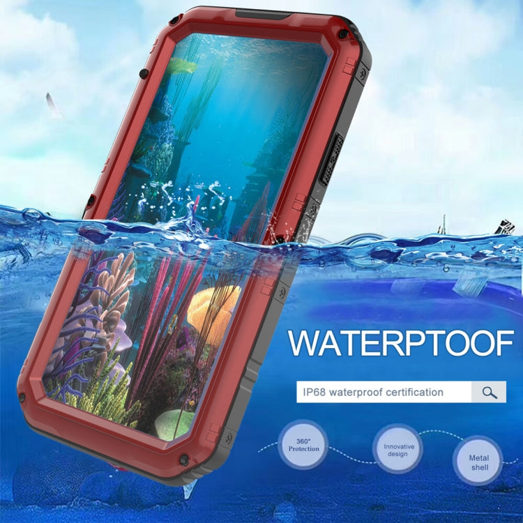For iPhone XR Waterproof Dustproof Shockproof Zinc Alloy + Silicone Case (Red) - More iPhone Cases by buy2fix | Online Shopping UK | buy2fix