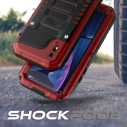 For iPhone XR Waterproof Dustproof Shockproof Zinc Alloy + Silicone Case (Red) - More iPhone Cases by buy2fix | Online Shopping UK | buy2fix