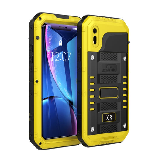 For iPhone XR Waterproof Dustproof Shockproof Zinc Alloy + Silicone Case (Yellow) - More iPhone Cases by buy2fix | Online Shopping UK | buy2fix