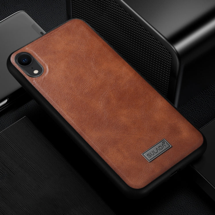 For iPhone XR SULADA Shockproof TPU + Handmade Leather Case (Brown) - More iPhone Cases by SULADA | Online Shopping UK | buy2fix