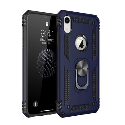 For iPhone XR Armor Shockproof TPU + PC Protective Case with 360 Degree Rotation Holder (Blue) by buy2fix
