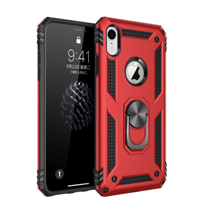 For iPhone XR Armor Shockproof TPU + PC Protective Case with 360 Degree Rotation Holder (Red) by buy2fix