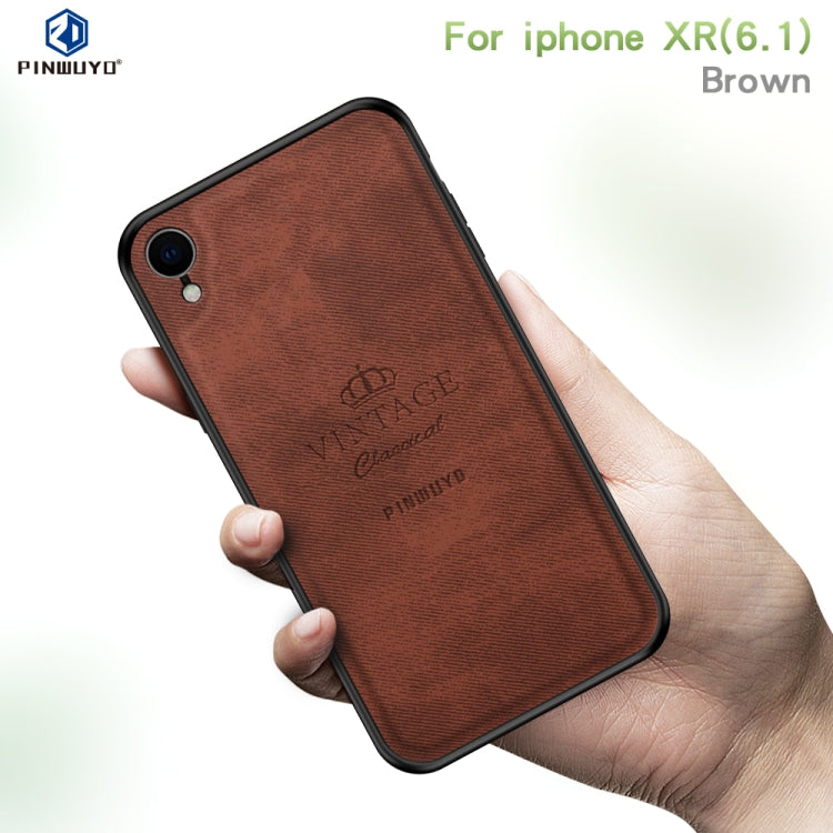 For iPhone XR PINWUYO Anti-wrestling Waterproof Full Coverage PC Case(Brown) - More iPhone Cases by PINWUYO | Online Shopping UK | buy2fix