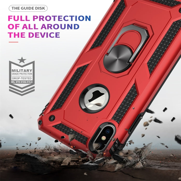 For iPhone X / XS Sergeant Armor Shockproof TPU + PC Protective Case with 360 Degree Rotation Holder (Silver) by buy2fix