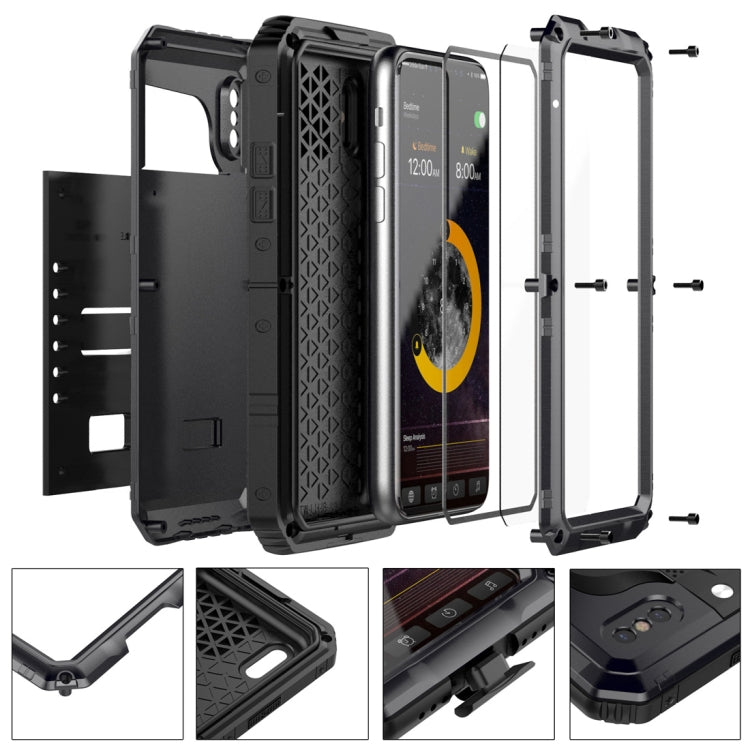 For iPhone X / XS Waterproof Dustproof Shockproof Zinc Alloy + Silicone Case (Black) - More iPhone Cases by buy2fix | Online Shopping UK | buy2fix
