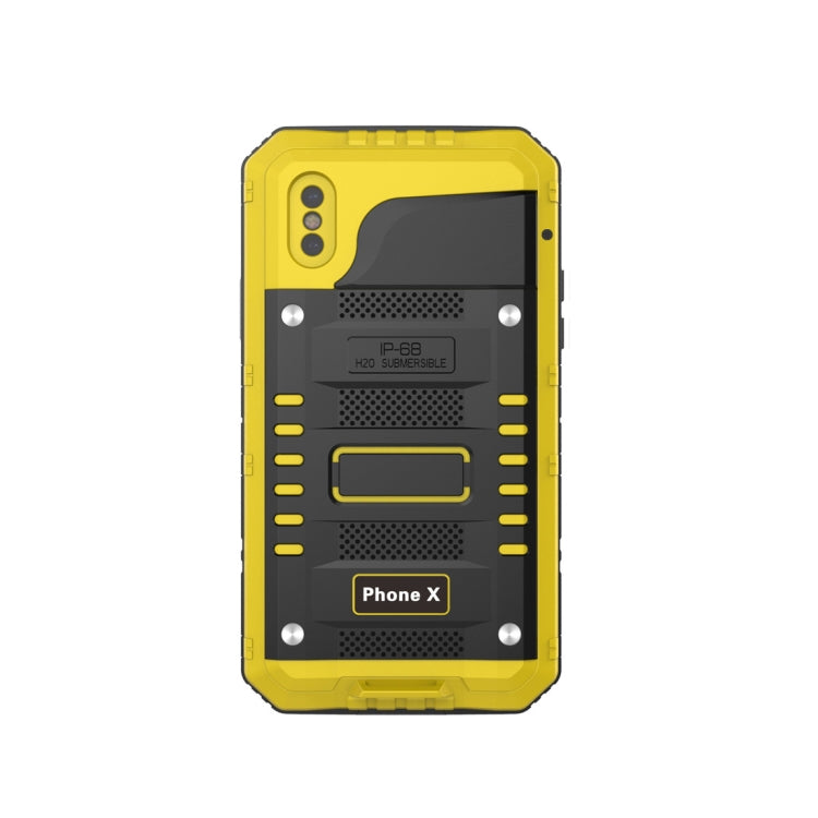 For iPhone X / XS Waterproof Dustproof Shockproof Zinc Alloy + Silicone Case (Yellow) - More iPhone Cases by buy2fix | Online Shopping UK | buy2fix