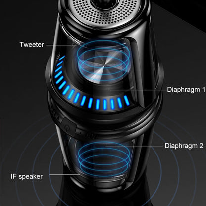 JUSTNEED TWS Waterproof Bluetooth Small Speaker, Built-in High-definition Microphone, Support hands-free Call (Black) - Desktop Speaker by buy2fix | Online Shopping UK | buy2fix