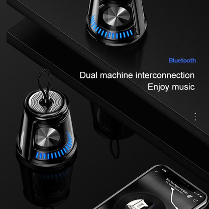 JUSTNEED TWS Waterproof Bluetooth Small Speaker, Built-in High-definition Microphone, Support hands-free Call (Black) - Desktop Speaker by buy2fix | Online Shopping UK | buy2fix