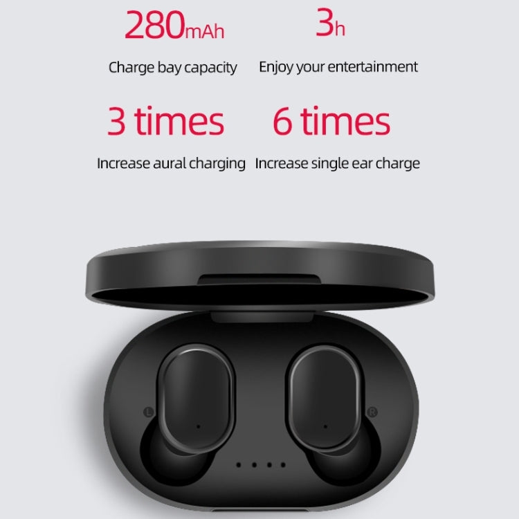 A6S IPX4 Waterproof Bluetooth 5.0 Wireless Bluetooth Earphone with Charging Box, Support for HD Calls & Siri & IOS Power Display (Pink) - Bluetooth Earphone by buy2fix | Online Shopping UK | buy2fix