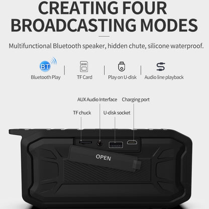 X3 5W Outdoor IPX7 Waterproof Wireless Bluetooth Speaker, Support Hands-free / USB / AUX / TF Card (Black) - Waterproof Speaker by buy2fix | Online Shopping UK | buy2fix